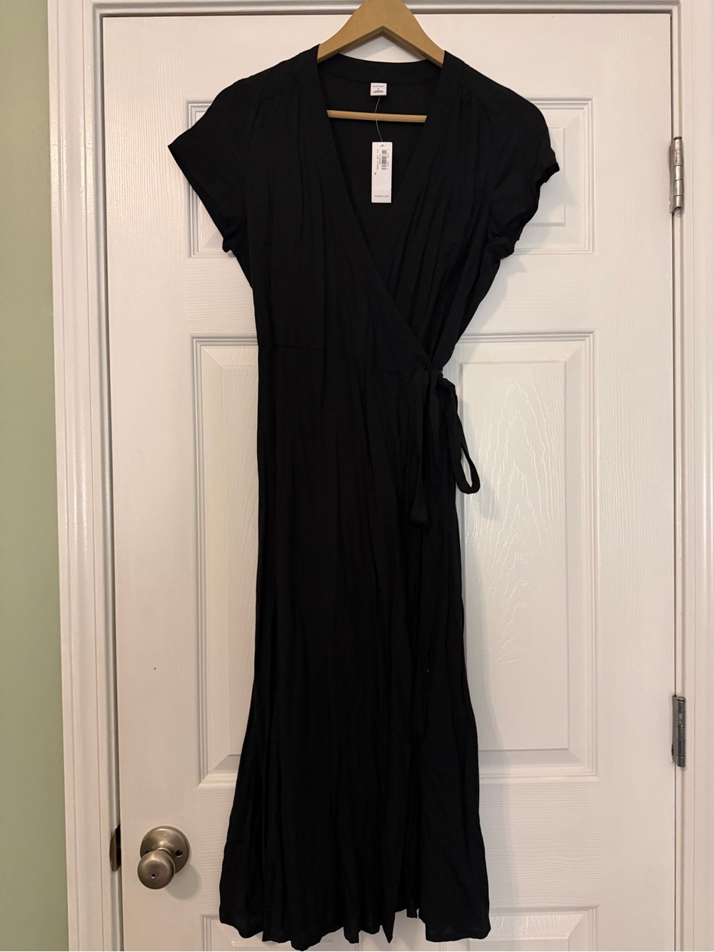 Old Navy Black Midi Wrap Dress